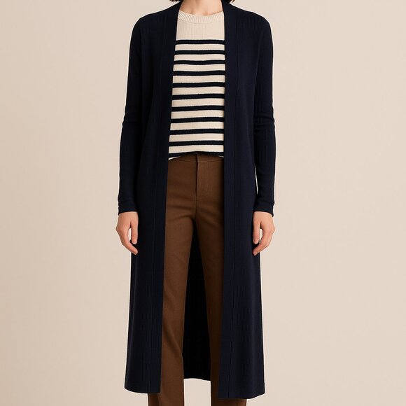 Smash + Tess Navy Blue Jillian Duster Longline Cardigan Sz S - Picture 1 of 7